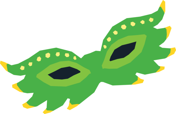 Transparent Brazilian Carnival Leaf Character Green for Carnaval for Brazilian Carnival
