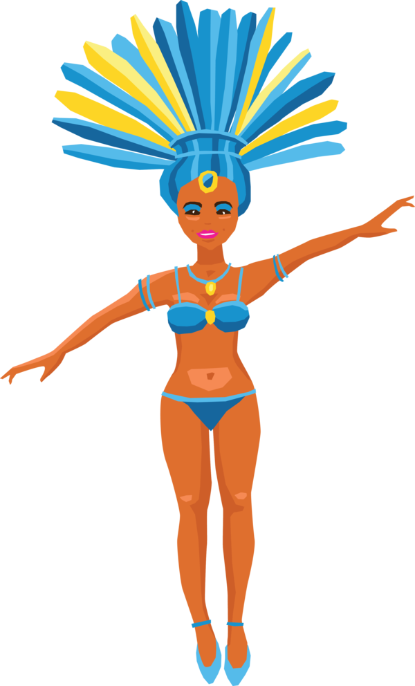 Transparent Brazilian Carnival Cartoon Line Swimsuit for Carnaval for Brazilian Carnival