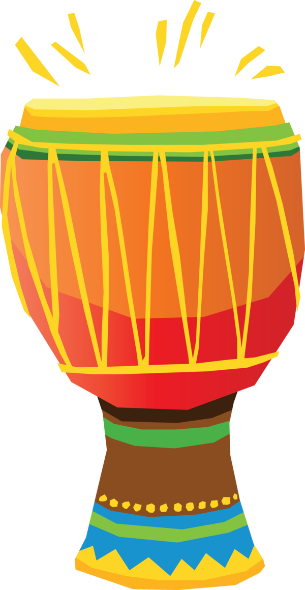 Transparent Brazilian Carnival Hand drum Yellow Flowerpot for Carnaval for Brazilian Carnival