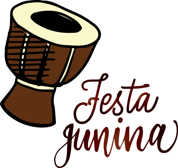 Transparent Festa Junina Hand drum Tom-tom drum Logo for Brazilian Festa Junina for Festa Junina