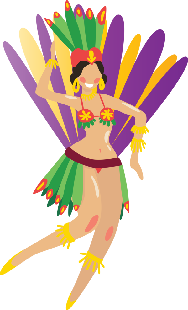 Transparent Brazilian Carnival Cartoon Fairy Yellow for Carnaval for Brazilian Carnival