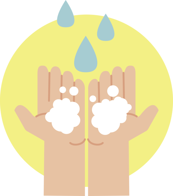 Transparent Global Handwashing Day Yellow Joint Line for Hand washing for Global Handwashing Day