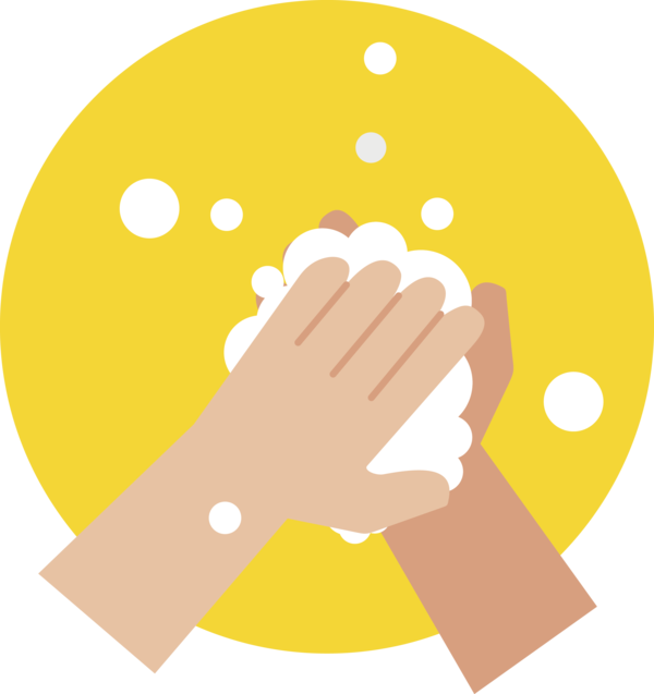 Transparent Global Handwashing Day Yellow Line Area for Hand washing for Global Handwashing Day