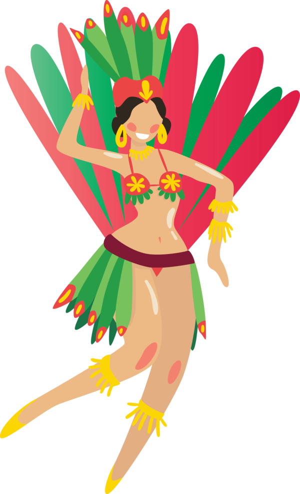 Transparent Brazilian Carnival Beak Flower Cartoon for Carnaval for Brazilian Carnival
