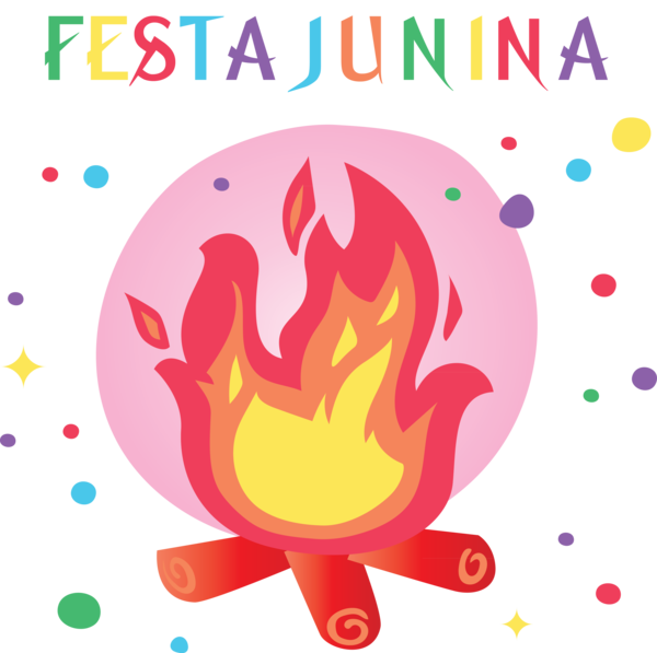 Transparent Festa Junina Design Pink M Line for Brazilian Festa Junina for Festa Junina