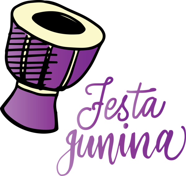 Transparent Festa Junina Logo Drum Purple for Brazilian Festa Junina for Festa Junina