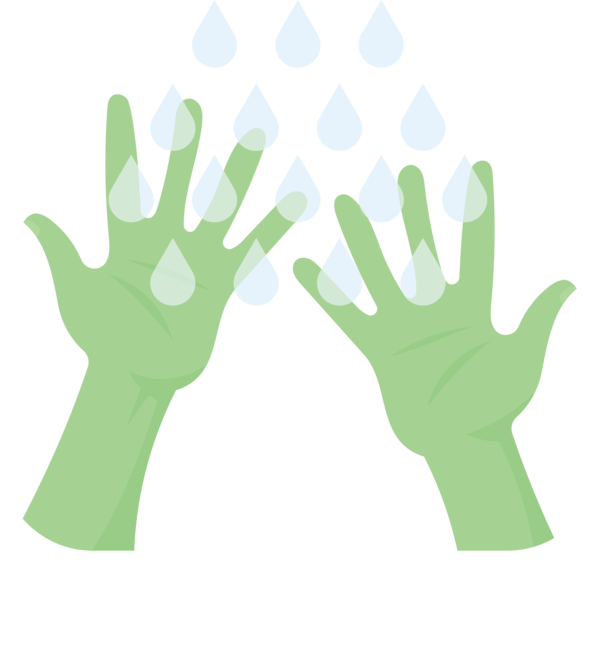 Transparent Global Handwashing Day Hand model Glove Green for Hand washing for Global Handwashing Day