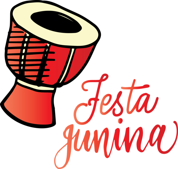 Transparent Festa Junina Hand drum Tom-tom drum Design for Brazilian Festa Junina for Festa Junina