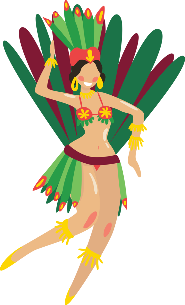 Transparent Brazilian Carnival Beak Cartoon Leaf for Carnaval for Brazilian Carnival