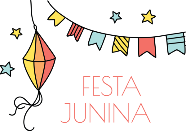 Transparent Festa Junina Design Line Area for Brazilian Festa Junina for Festa Junina