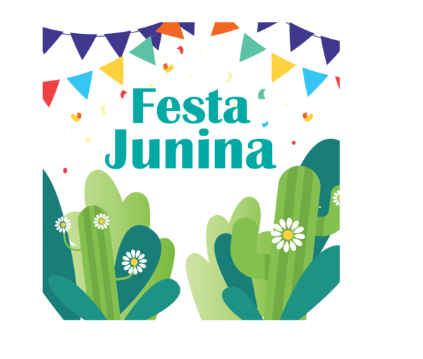 Transparent Festa Junina Flower Leaf Design for Brazilian Festa Junina for Festa Junina