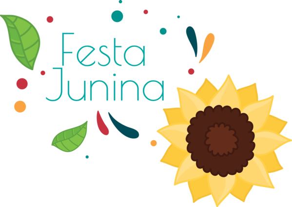 Transparent Festa Junina Logo Floral design Yellow for Brazilian Festa Junina for Festa Junina