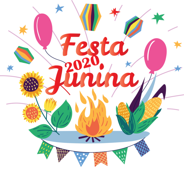 Transparent Festa Junina Floral design  Design for Brazilian Festa Junina for Festa Junina