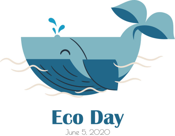 Transparent World Environment Day Logo Fish Blue whale for Eco Day for World Environment Day