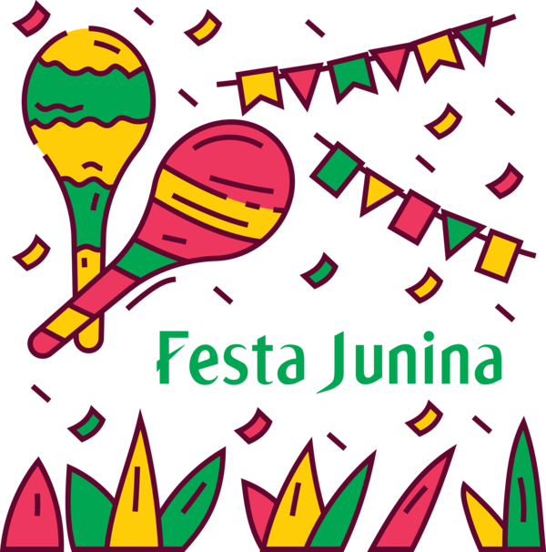 Transparent Festa Junina Design Line Area for Brazilian Festa Junina for Festa Junina