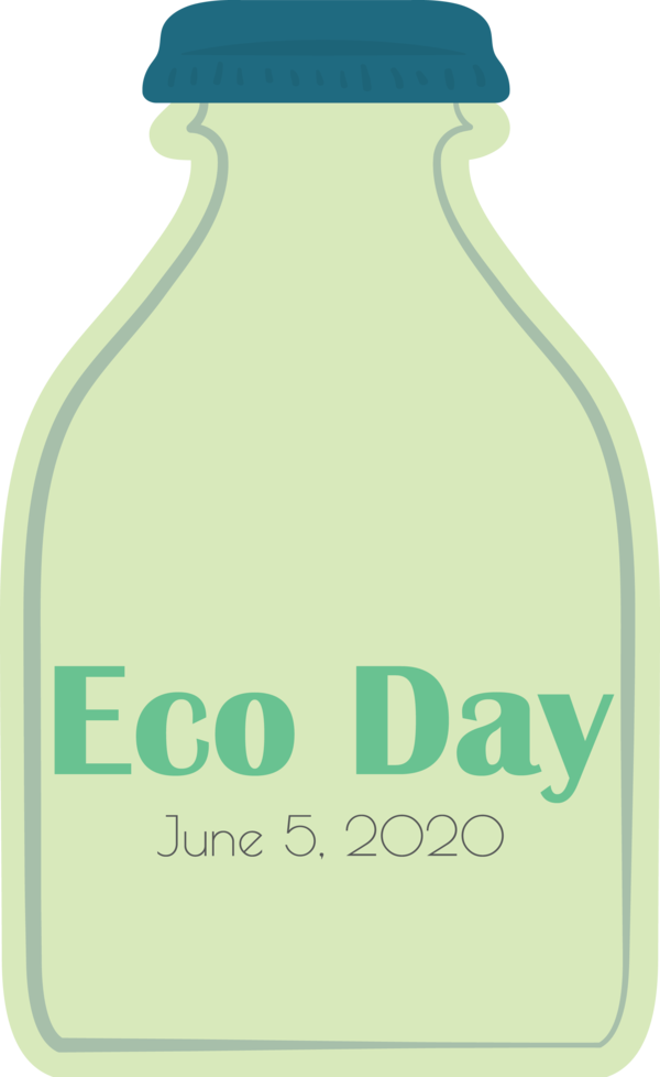 Transparent World Environment Day Logo Font Bottle for Eco Day for World Environment Day