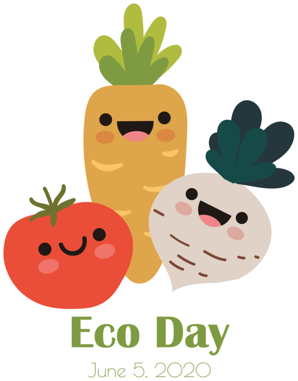 Transparent World Environment Day Cartoon Vegetable Fruit for Eco Day for World Environment Day