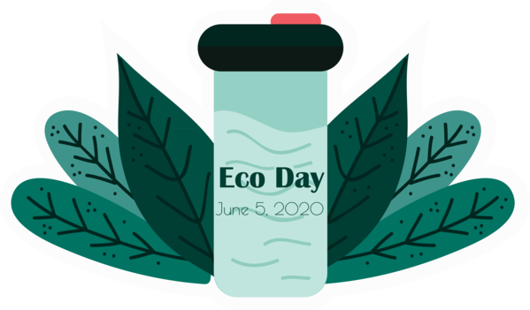Transparent World Environment Day Leaf M-tree Teal for Eco Day for World Environment Day