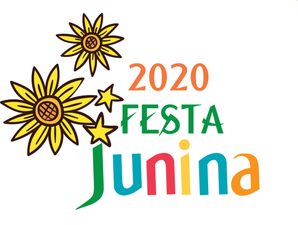 Transparent Festa Junina Floral design Logo Cut flowers for Brazilian Festa Junina for Festa Junina