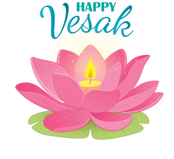 Transparent Vesak Nymphaea nelumbo Floral design Pink M for Buddha Day for Vesak