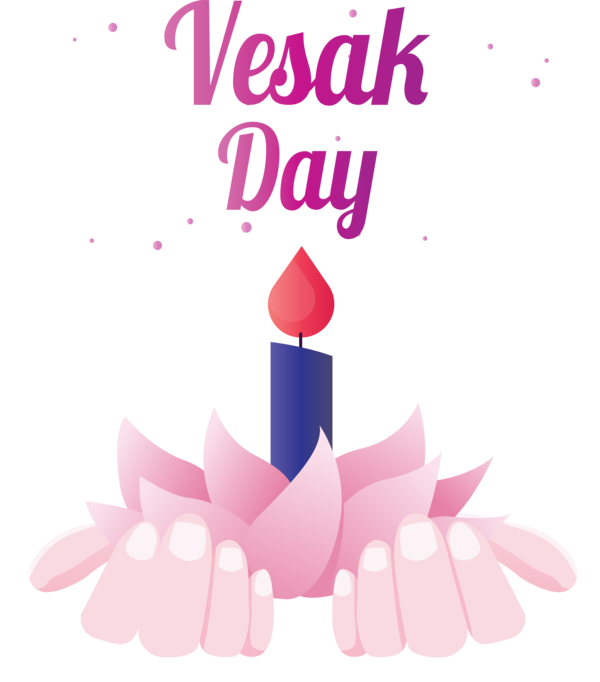 Transparent Vesak Pink M Computer Curtain for Buddha Day for Vesak