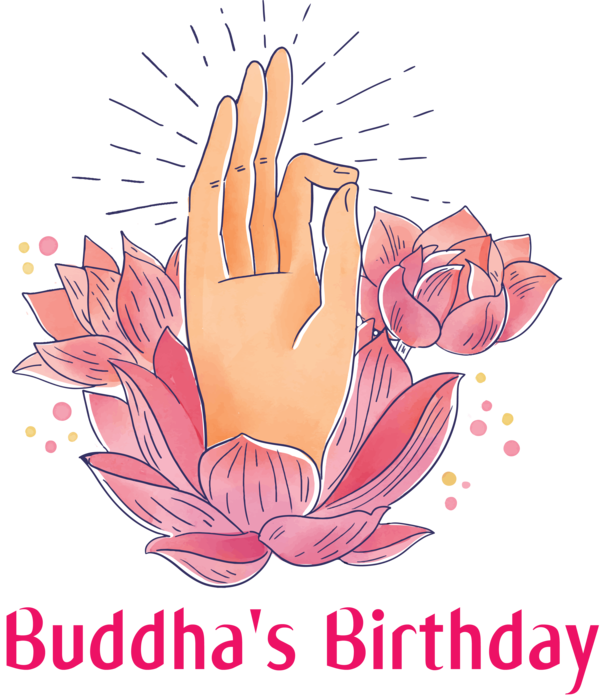 Transparent Vesak Floral design Design for Buddha Day for Vesak
