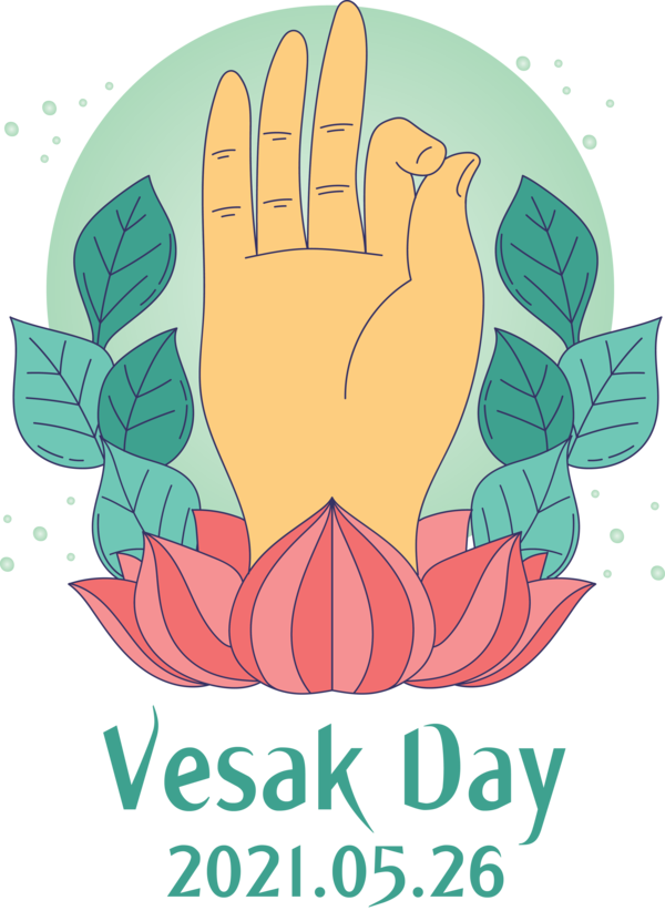 Transparent Vesak Design  Flat design for Buddha Day for Vesak