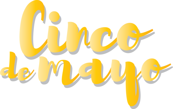 Transparent Cinco de mayo Logo Font Yellow for Fifth of May for Cinco De Mayo