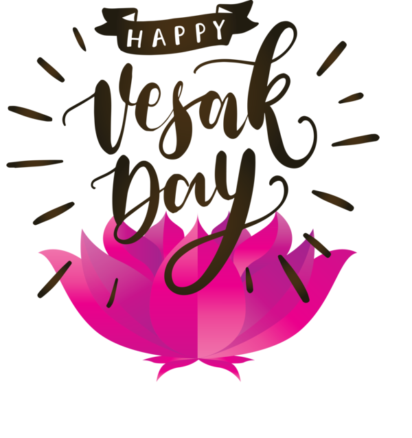 Transparent Vesak Logo Cartoon Pink M for Buddha Day for Vesak