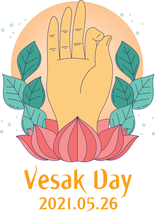 Transparent Vesak Design Drawing for Buddha Day for Vesak