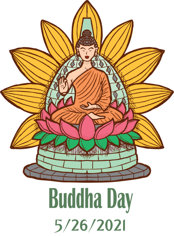 Transparent Vesak Cartoon Fairy Flower for Buddha Day for Vesak