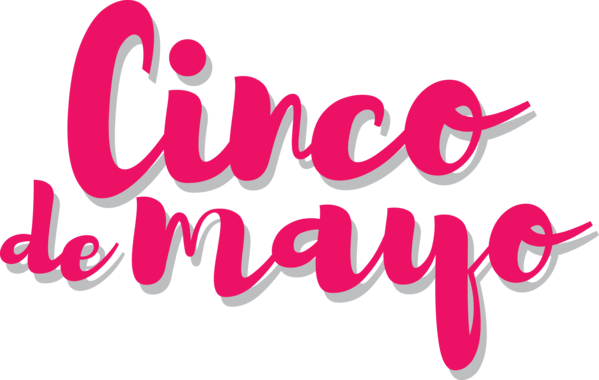 Transparent Cinco de mayo Logo Font Pink M for Fifth of May for Cinco De Mayo