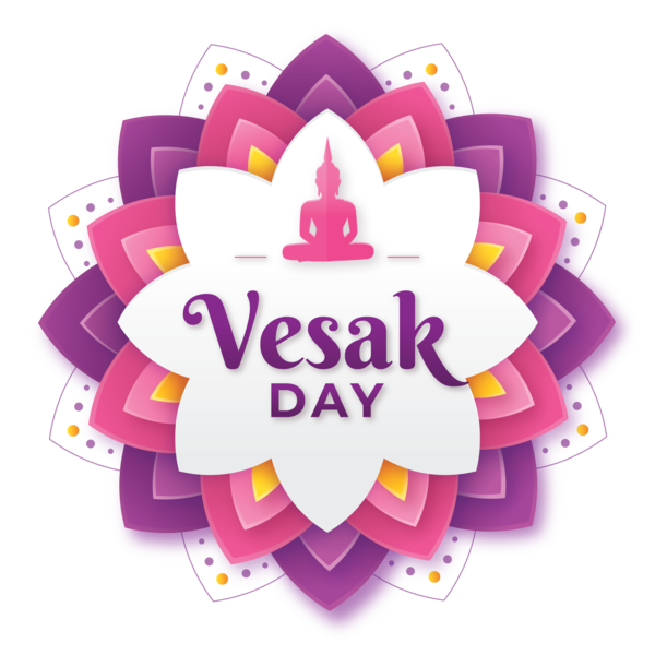 Transparent Vesak Design Logo for Buddha Day for Vesak