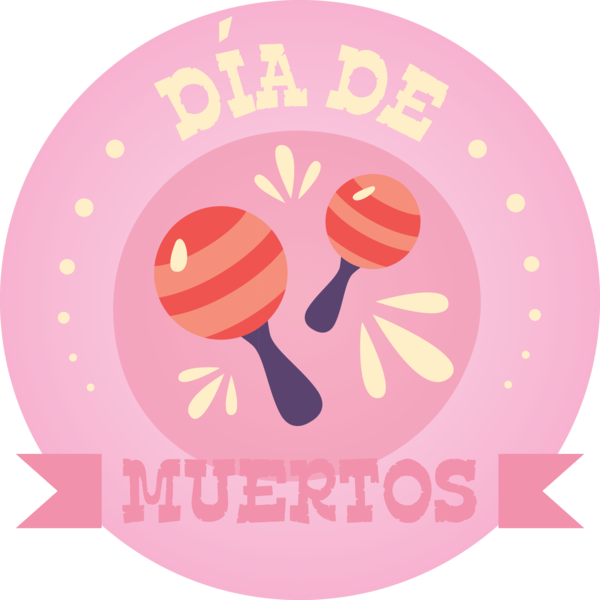 Transparent Day of the Dead Logo Pink M Meter for Día de Muertos for Day Of The Dead