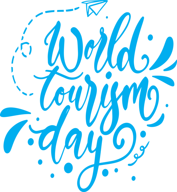 Transparent World Tourism Day Logo Calligraphy Text for Tourism Day for World Tourism Day