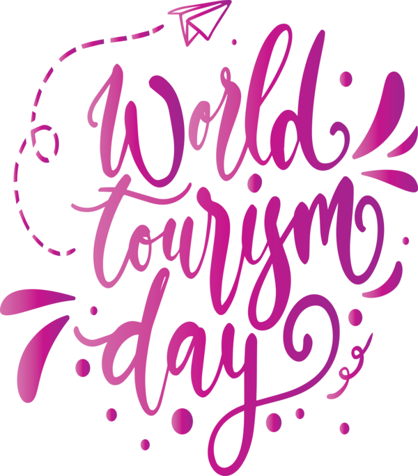 Transparent World Tourism Day Logo Design Calligraphy for Tourism Day for World Tourism Day