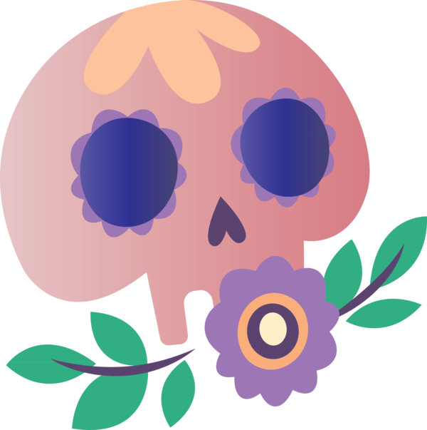 Transparent Day of the Dead Design Purple for Día de Muertos for Day Of The Dead