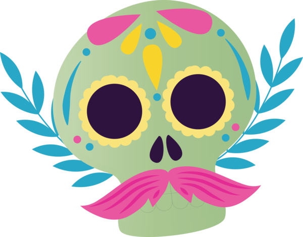 Transparent Day of the Dead Logo  Design for Día de Muertos for Day Of The Dead