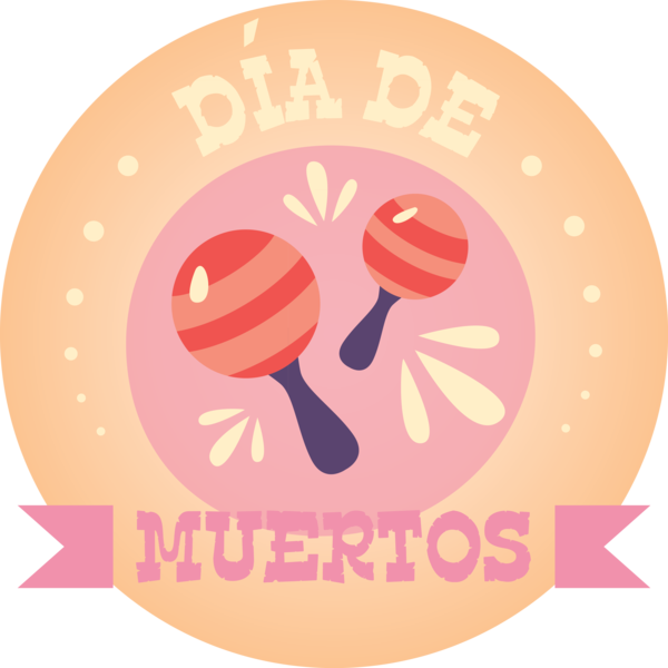 Transparent Day of the Dead Logo Pink M Meter for Día de Muertos for Day Of The Dead
