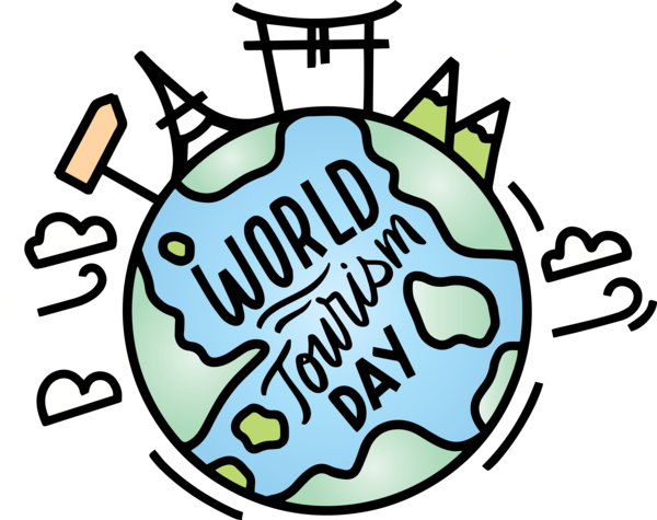 Transparent World Tourism Day Logo Cartoon Yellow for Tourism Day for World Tourism Day