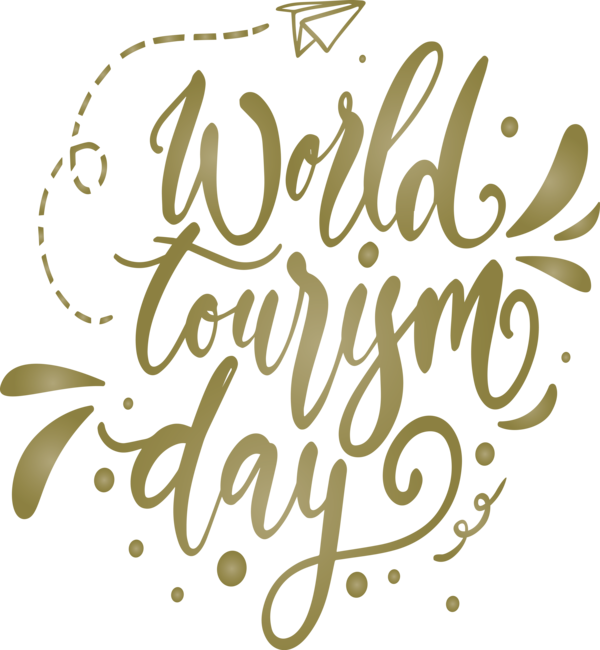 Transparent World Tourism Day Calligraphy Logo Font for Tourism Day for World Tourism Day
