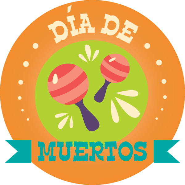 Transparent Day of the Dead Logo Circle Squirrels for Día de Muertos for Day Of The Dead
