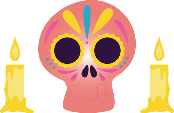 Transparent Day of the Dead Yellow Meter Glasses for Día de Muertos for Day Of The Dead