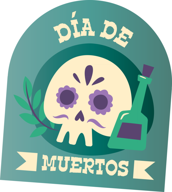 Transparent Day of the Dead Logo Font Earth Day for Día de Muertos for Day Of The Dead