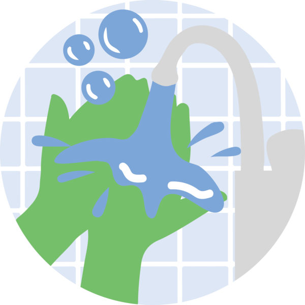 Transparent Global Handwashing Day Design Logo Leaf for Hand washing for Global Handwashing Day