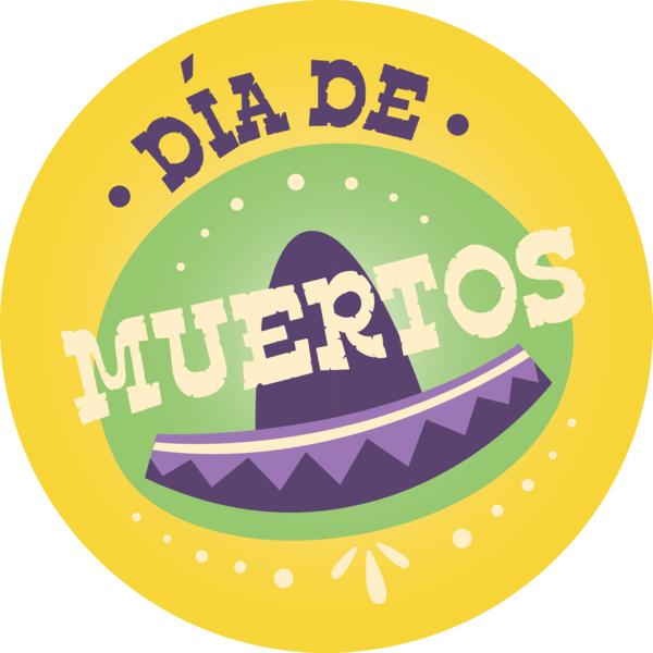 Transparent Day of the Dead Logo Circle Font for Día de Muertos for Day Of The Dead