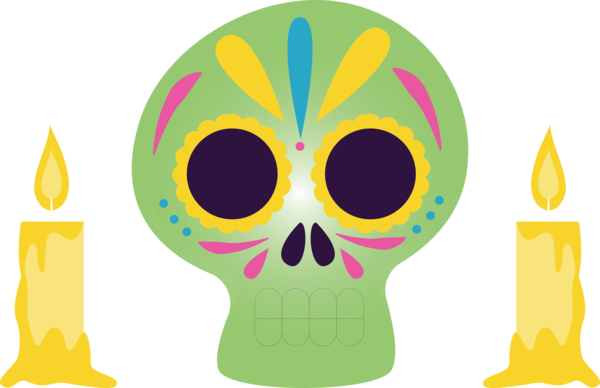 Transparent Day of the Dead Yellow Meter for Día de Muertos for Day Of The Dead