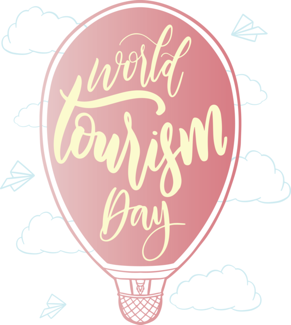 Transparent World Tourism Day Balloon Pink M Line for Tourism Day for World Tourism Day