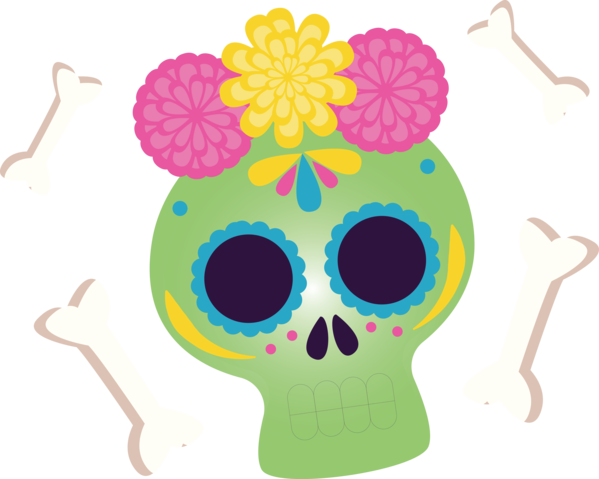 Transparent Day of the Dead Flower Pattern Glasses for Día de Muertos for Day Of The Dead