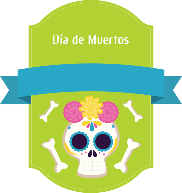 Transparent Day of the Dead Logo for Día de Muertos for Day Of The Dead
